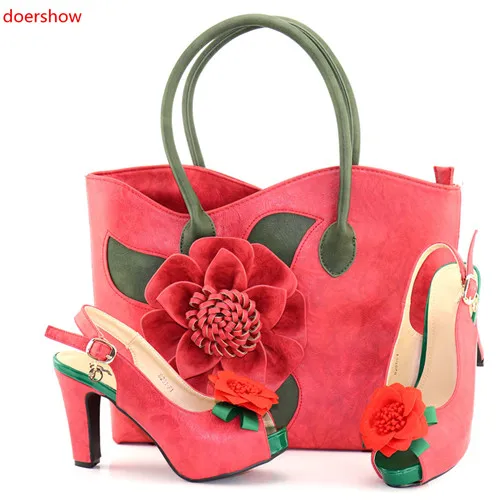 

doershow hot African Matching Shoes and Bags Italian In Women Nigerian Party Shoe and Bag Sets Women Shoes and Bag Set PAB1-2