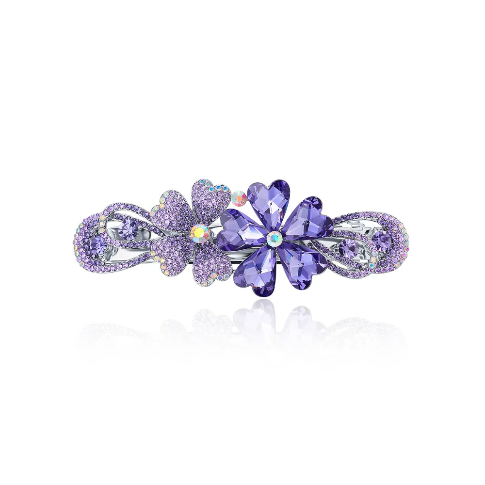 CHIMERA Flower Hairpin Hair Clips for Women Luxury Shinny Purple