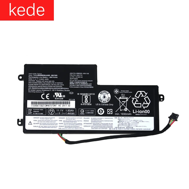 

kede Laptop battery For Lenovo ThinkPad T440 T440S T450 T450S X240 X250 X260 X270 45N1110 45N1111 45N1112 11.1V 24WH