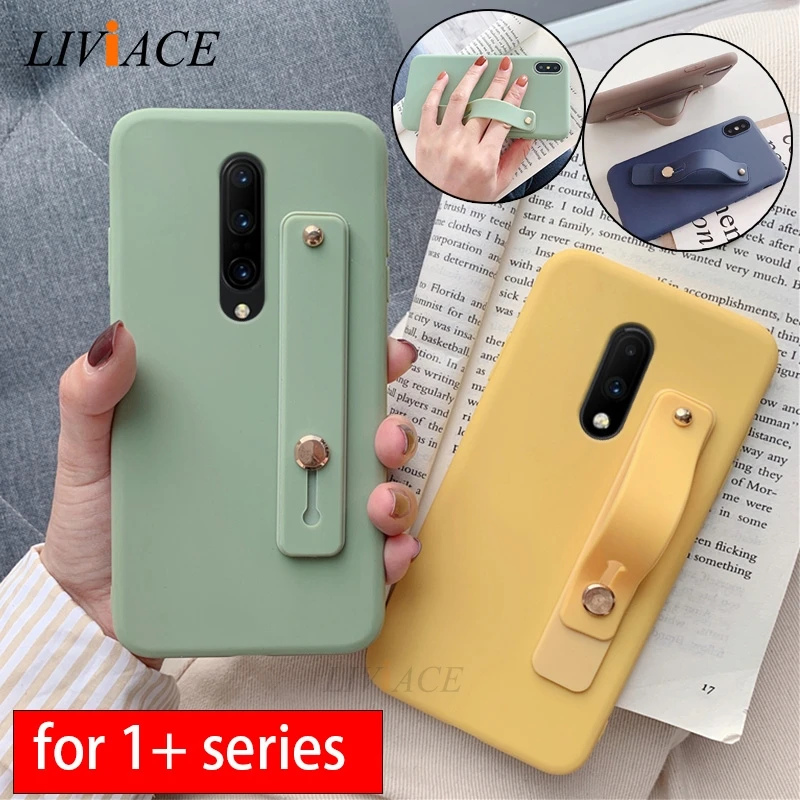 

Hand Band silicone case for oneplus 7 pro 6 6t 5 5t 7t wrist band holder phone holder kickstand soft cases one plus 7 back cover