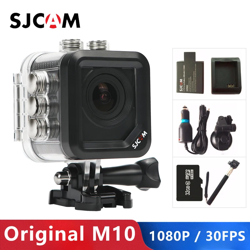في الأسهم! الأصلي SJCAM M10 الرياضة عمل الكاميرا كامل HD 1080 P الغوص 30 M كاميرا مقاومة للماء DVR كاميرا M10 الرياضة DV كاميرا