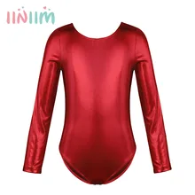 Детские блестящие балетные и гимнастические трико с длинными рукавами; Танцевальная пачка для подростков; костюмы; одежда для сцены