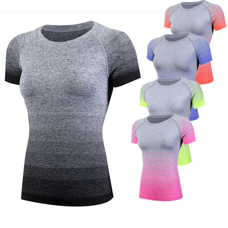 5013 Women Ladies Personality Gradient Color Sports Running Exercise