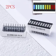 2 шт. 10 сегментный полноцветный светодиодный светильник-барграф дисплей модуль ультра яркий красный желтый зеленый синий интегральные схемы Лидер продаж