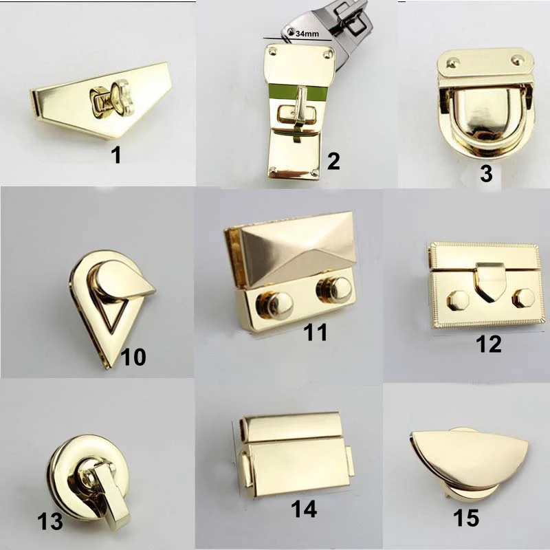 5sets /lot lock button accessories Tone Trunk Lock for bag Replacement Handbag Bag DIY ...