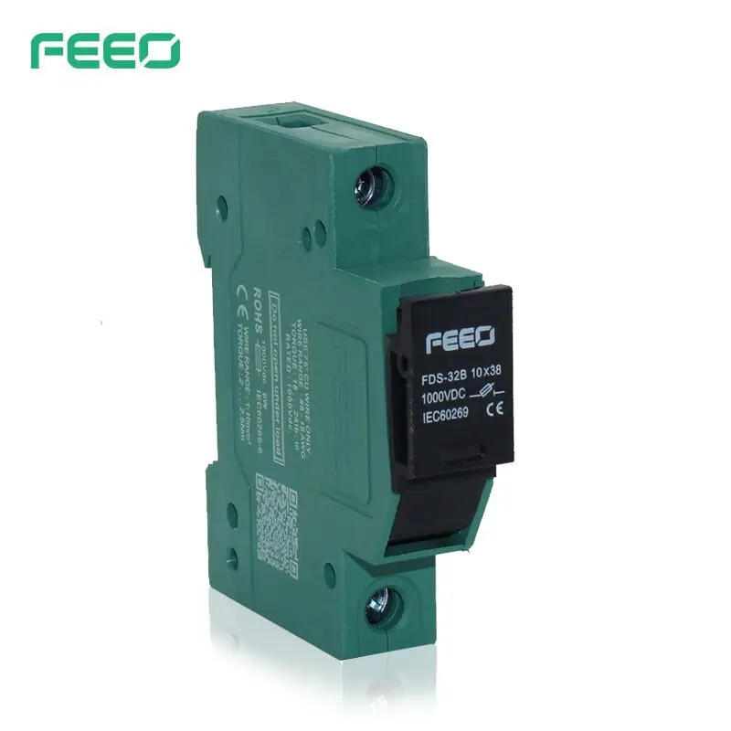 

Automatic CE DC PV 32 Amp 10x38 1000V Din Rail Electronic Solar 1000Vdc Fuse Holder without fuse link