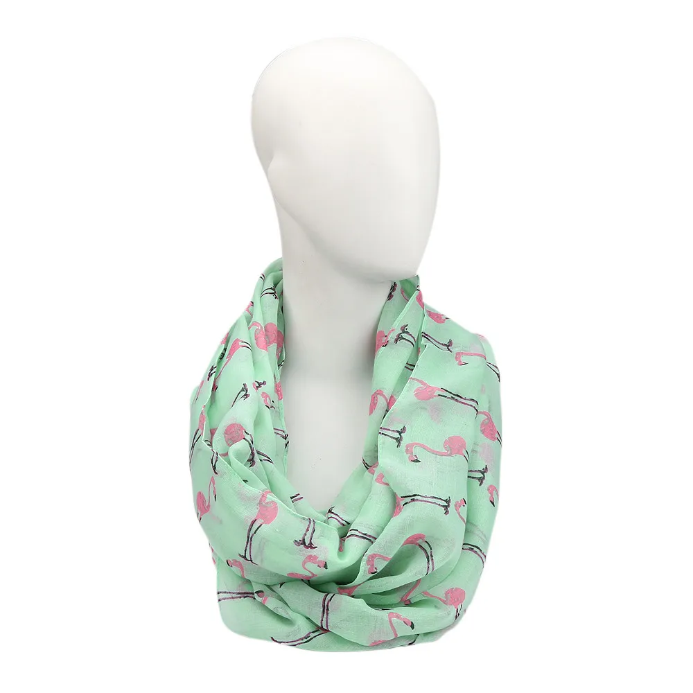 

Women Ladies Flamingos Pattern Print Voile Wrap Shawl Scarf