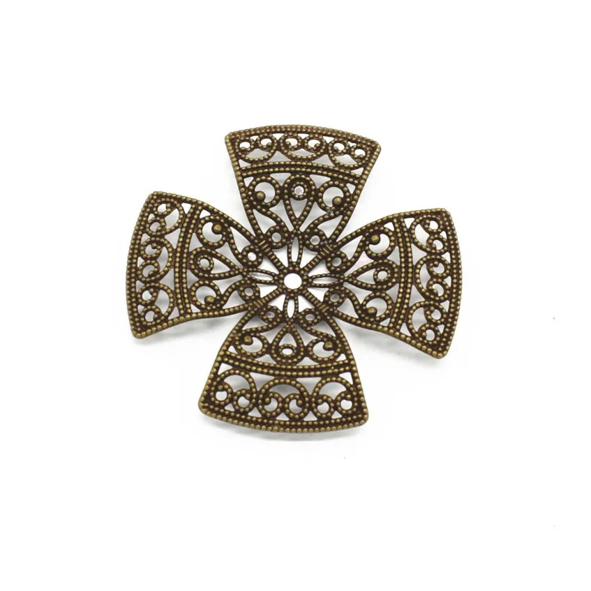 

30PCS 51mm 6 Colors Plated Metal Copper Hollow Out Flowers Filigree Wraps Connectors Charm For Jewelry Making