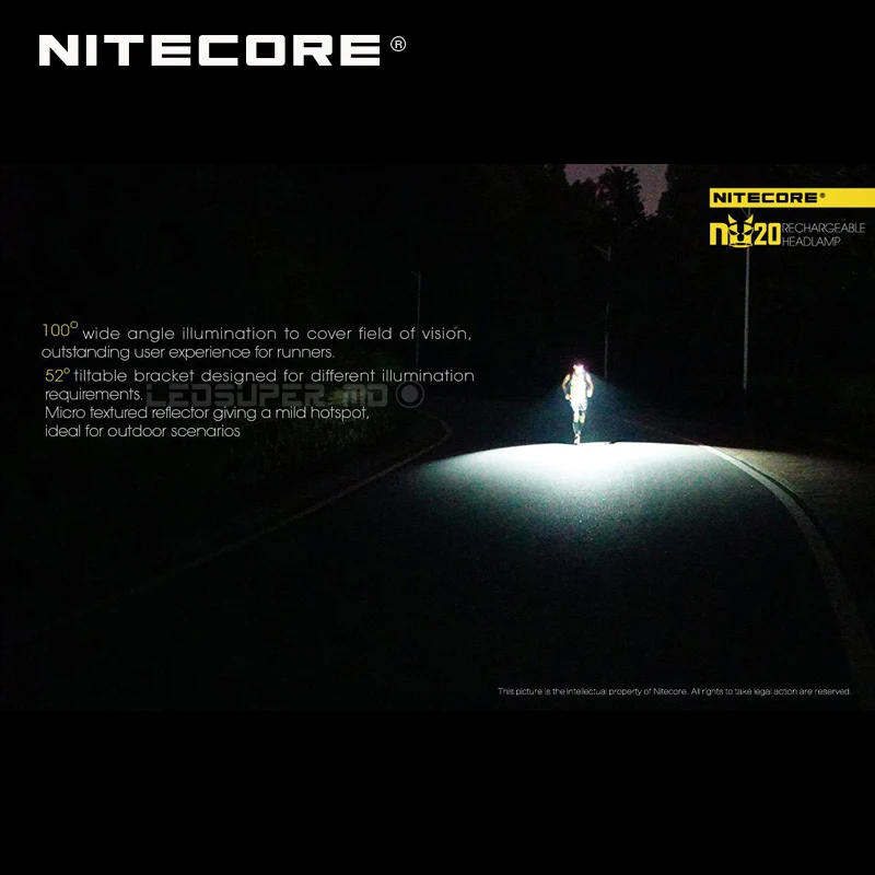 Nitecore NU20 CREE XP-G2 S3 светодиодный 360 люмен легкий перезаряжаемый портативный налобный фонарь для бегунов