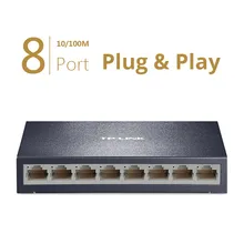 TP-LINK 8 Порты и разъёмы TL-SF1008D сети переключатели RJ45 LAN 10/100 Мбит/с Настольный Ethernet-коммутатор полный дуплекс Gigabit Ethernet для рабочего стола