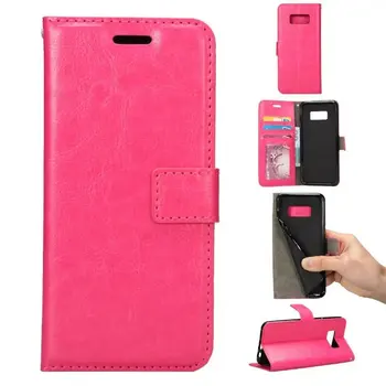 

10pcs/lot free shipping Crazy Horse Wallet Leather Case for Samsung S8/S8 PLUS/J3 2017/J5 2017/J72017 Photo Frame Card Slots