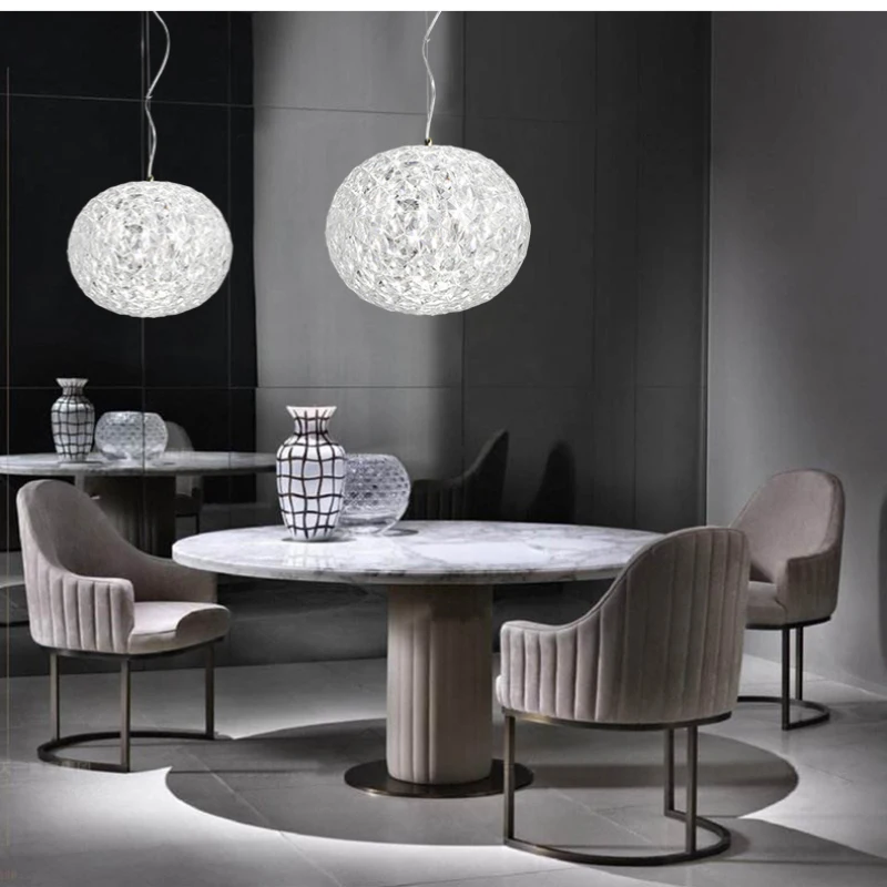

Modern Crystal Ball Parlor Led Pendant Light Living Room Bedroom Restaurant Bar Suspension Hanging Light Fixtures Loft Deco 220V