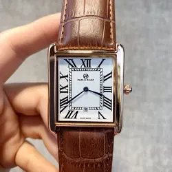 Новая мода квадратный циферблат Роскошные кварцевые мужские часы кожаные спортивные часы Высокое качество wo мужские часы наручные часы