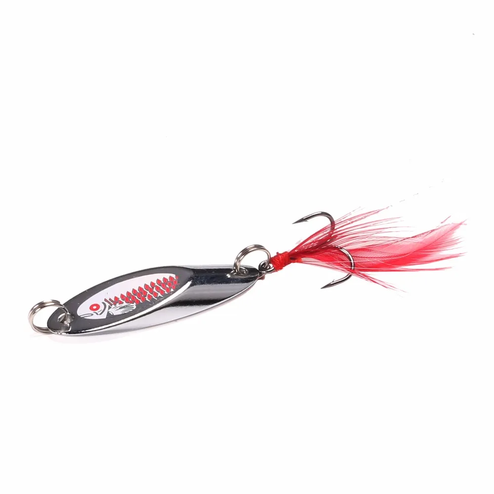 JonStar 5pcs/lot 4cm/7g 4.8cm/10g Metal Spoon Fishing Lure Treble hook Silver Bass Bait | Спорт и развлечения