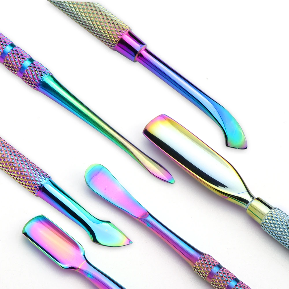 Buy 1pcs Rainbow Remover Cuticle Stick Nail Art Pusher