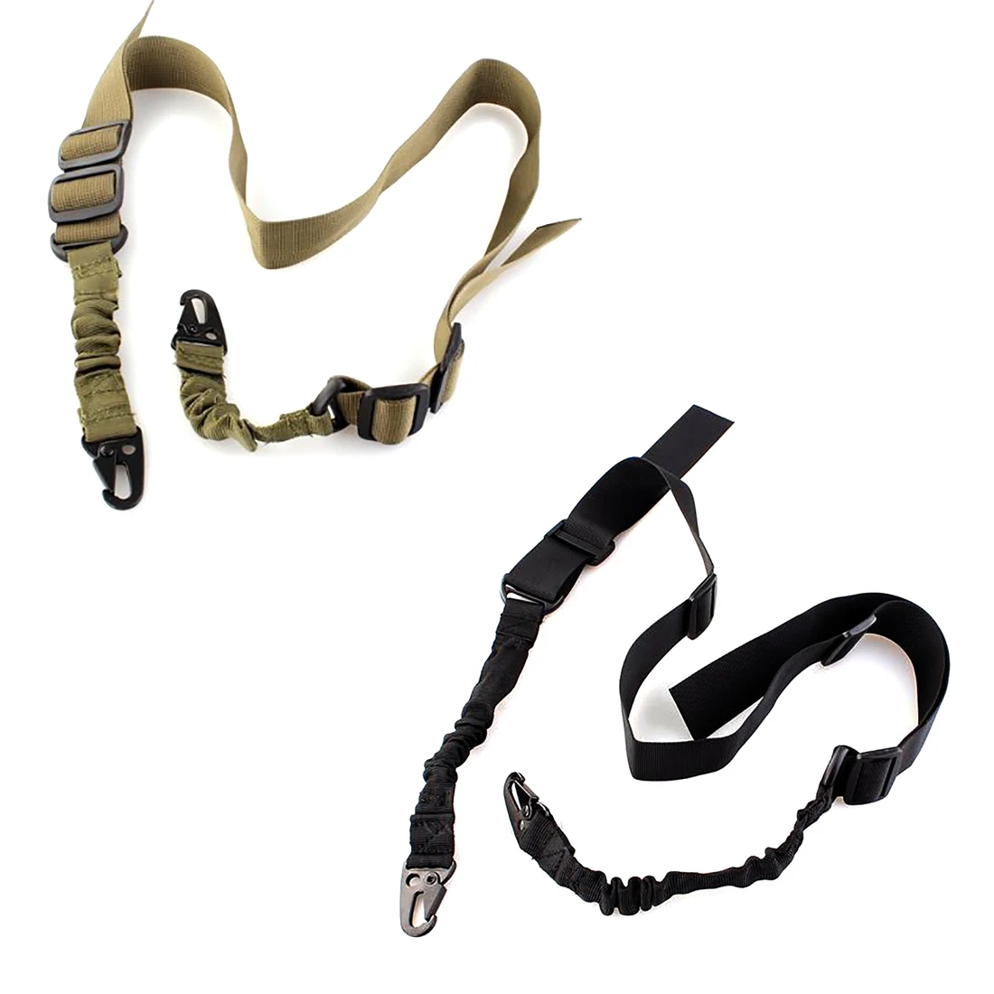 

Durable Tactical 3 Point Rifle Sling Adjustable Bungee Sling Swivels Airsoft Hunting Gun Strap