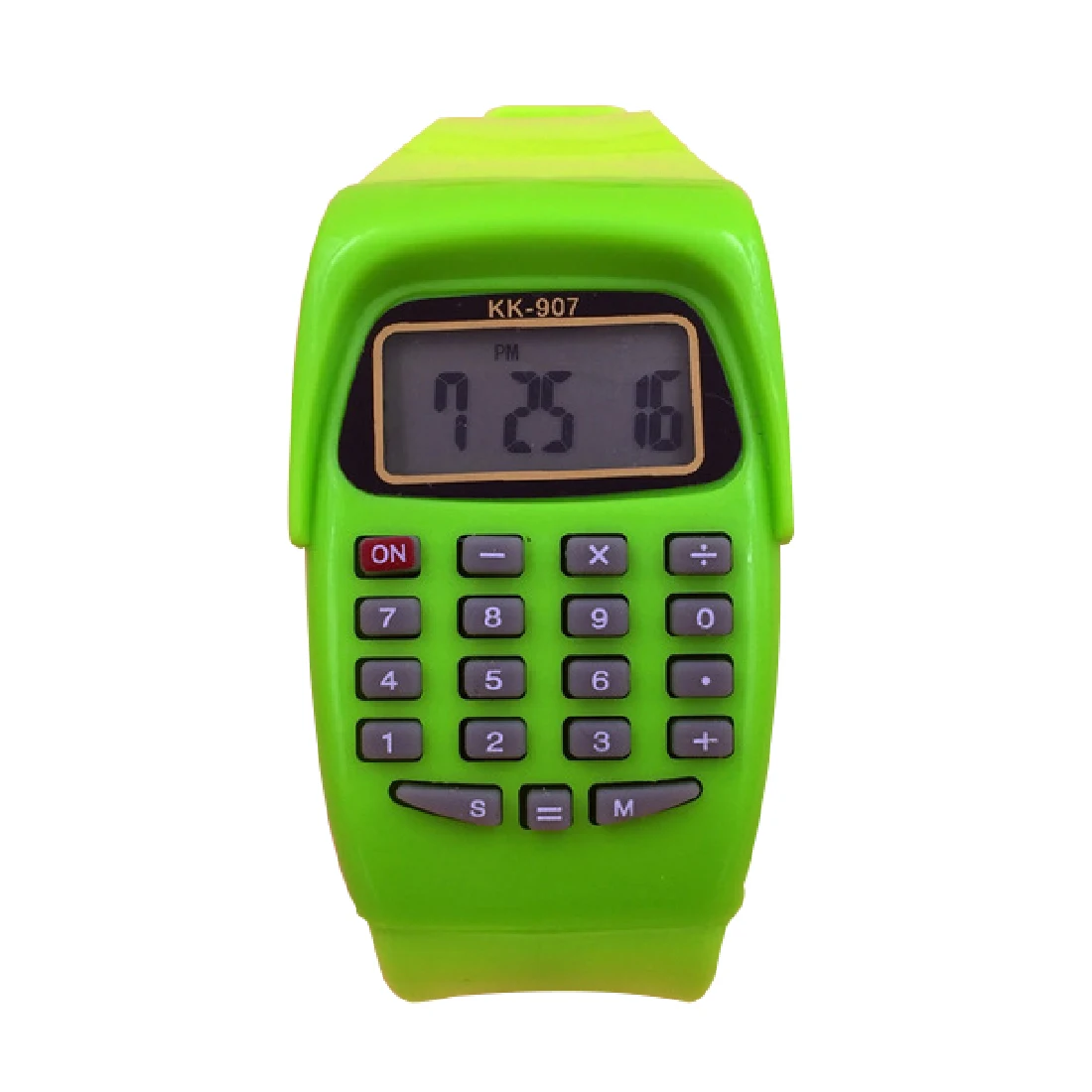 NOYOKERE цветной цифровой калькулятор с светодиодный функцией часов, повседневные силиконовые спортивные часы для детей, многофункциональные - Цвет: Зеленый