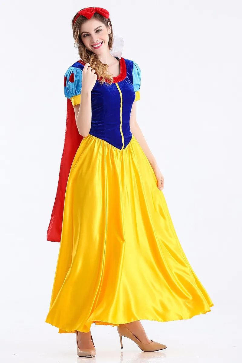 Новое платье Белоснежки, костюм Снежной королевы, костюм принцессы для косплея Анны, Женская праздничная одежда, костюмы для взрослых