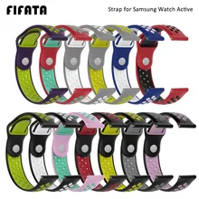FIFATA 20mm Double Color Sport Breathable Silicone Strap For Samsung Galaxy Watch Active Band Bracelet For Huami Amazfit Bip