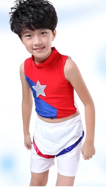 Sleeveless Boys Girls Dance Costume Cheerleader Costume Modern Dance 