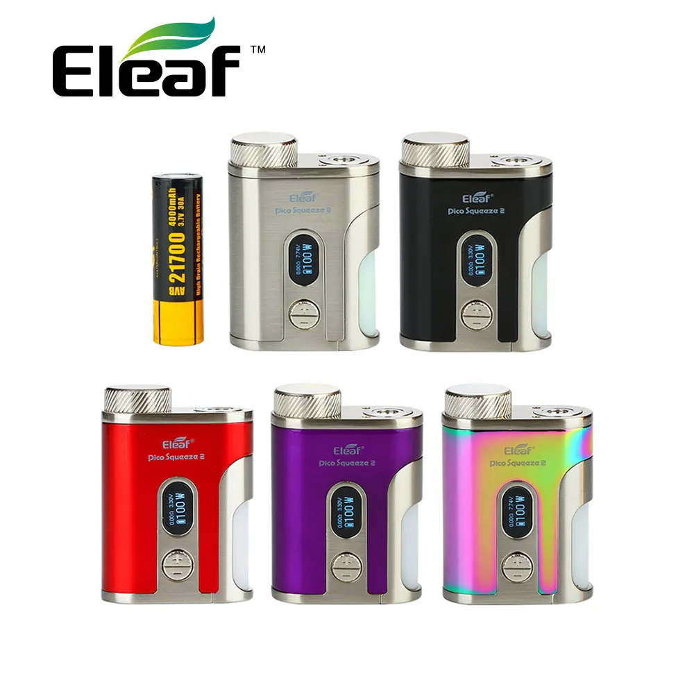 

Eleaf IStick Pico Squeeze 2 TC Squonk MOD with 4000mAh Battery Max 100W Output & 8ml Capacity Squonk Bottle Box Mod IStick Pico