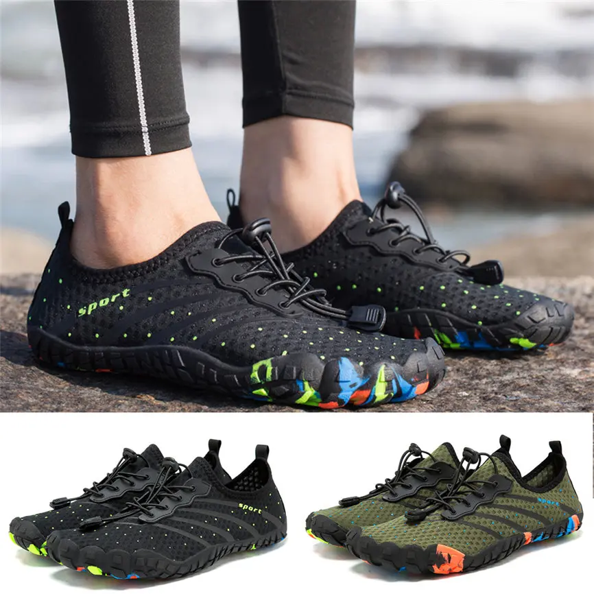 

Women Flat Shoes Leisure Couples Beach Swim Water Shoes Quick-Dry Drawstring Creek Diving Shoes Sport Style For Ladies Girls