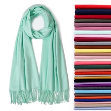 2019 women scarf soild winter cashmere scarves for ladies neck warm pashmina long shawl wraps bandana