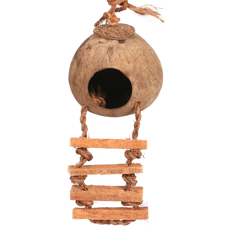 Buy PETFORU Coconut Shell Bird House Bird Hideaway