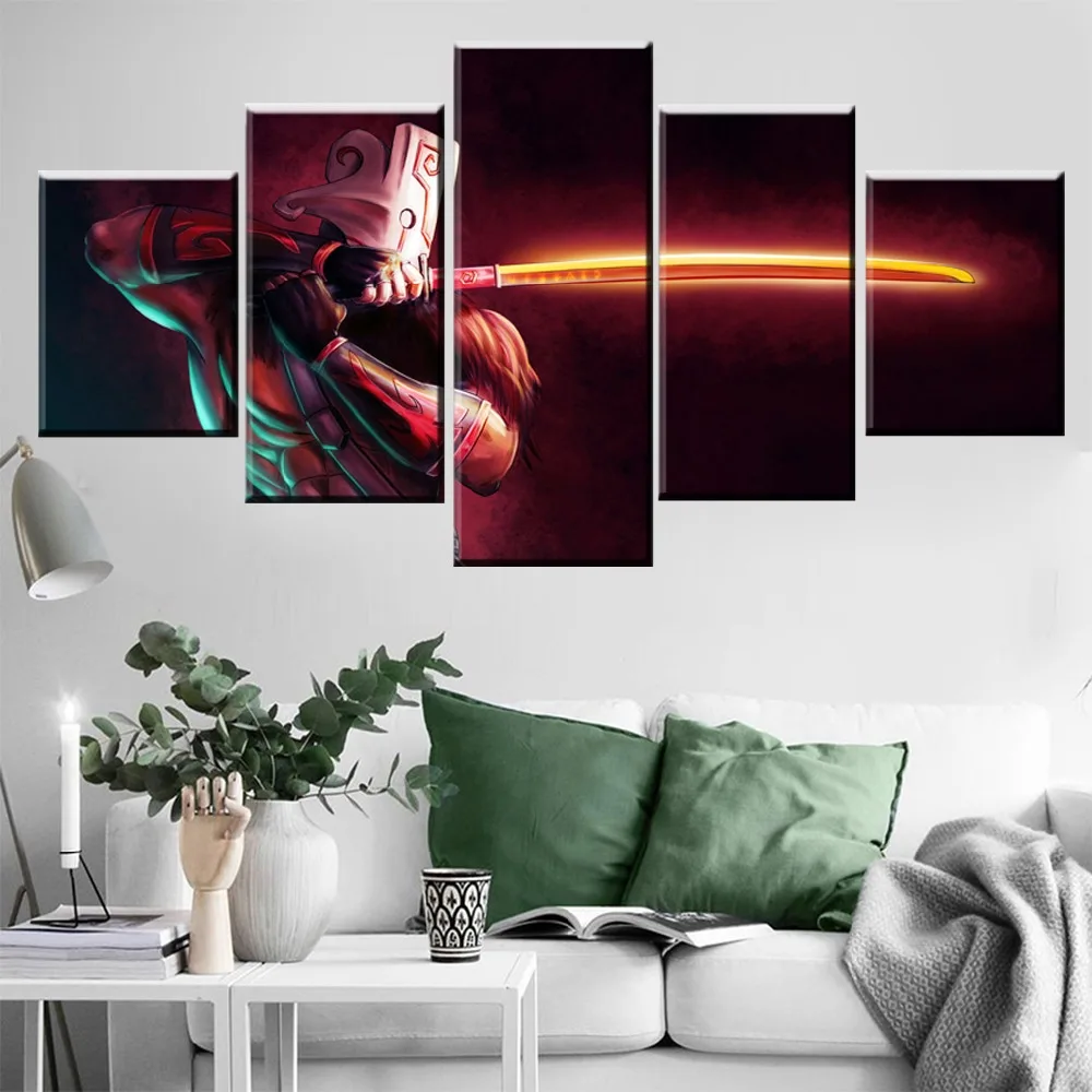  Modern Canvas Painting Modular Game Poster 5 Pieces 2 DotA Juggernaut Wall Art Home Decor Boys Room