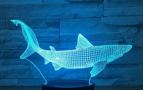 7 Colors Change 3 Светодиодный 3d-ночник Go Fishing 7 цветов сменный светодиодный светильник USB Новинка лампа детский ночной Светильник для создания уютной атмосферы светодиодный Настольный светильник - Испускаемый цвет: 7 Colors Change 3