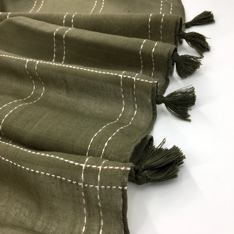 Marte& Joven классический плед вышивка хлопок пашмины шарфы для женщин осень/зима сплошной утолщаются темно синие длинные шали обертывания