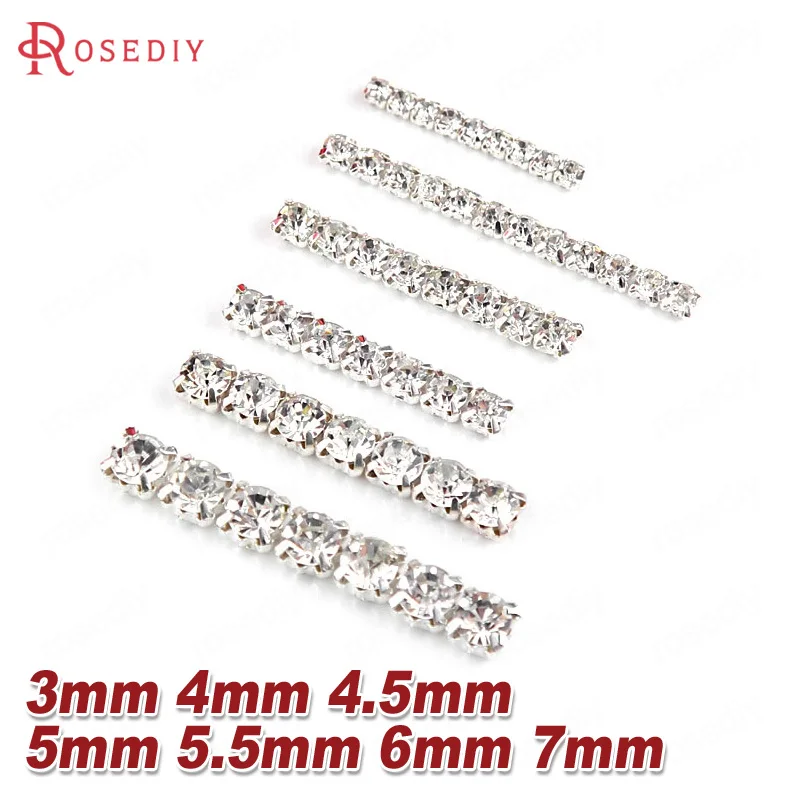 

50PCS 3MM 4MM 4.5MM 5MM 5.5MM 6MM 7MM Brass Claws Rhinestone Beads Bracelets Spacer Beads Diy Jewelry Findings Accessories