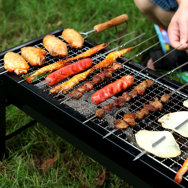 Support de Barbecue à charbon de bois pliant, Grill créatif, ensemble  d'outils d'extérieur, accessoires de BBQ, cuisine, salle à manger -  AliExpress