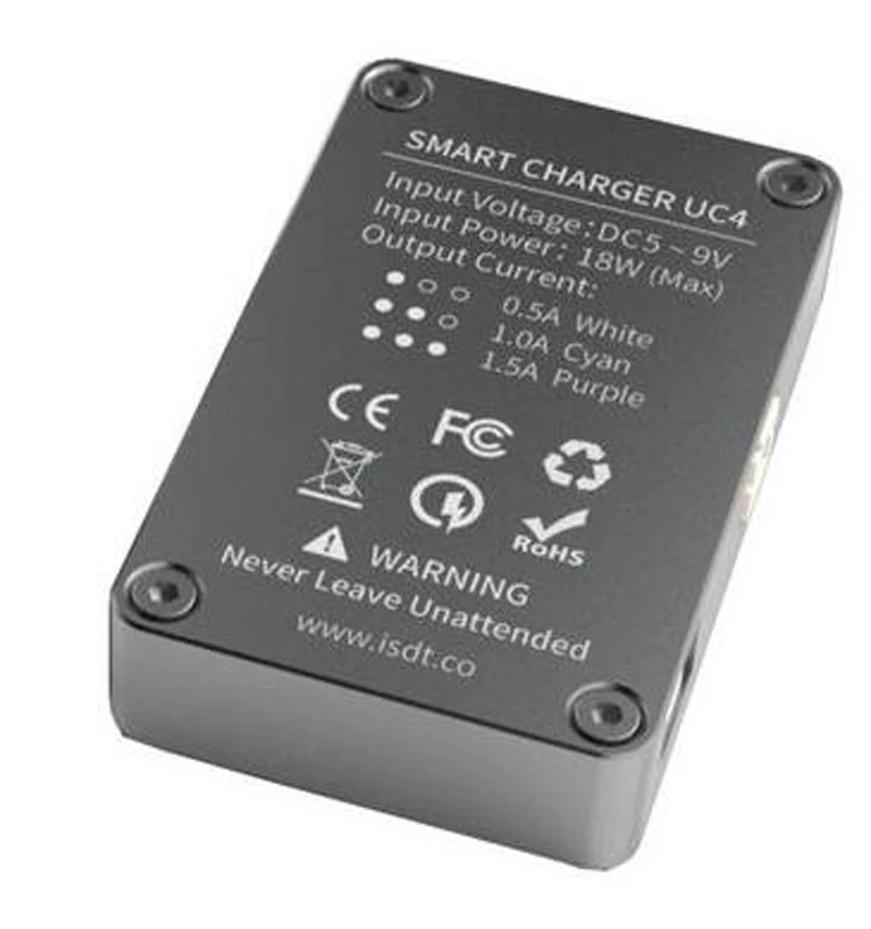 4 in 1 ISDT UC4 18W 4x1.5A 1S MINI Smart Battery Charger With Type C Input PH2.0 Output For RC Drone Quadcopter Lipo