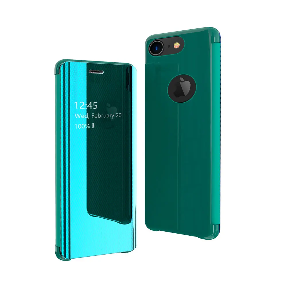 Откидной зеркальный чехол для телефона Apple iPhone XS Max XR X 10 6 S 6 S 7 8 Plus 6plus 6splus 7plus 8plus - Цвет: Green