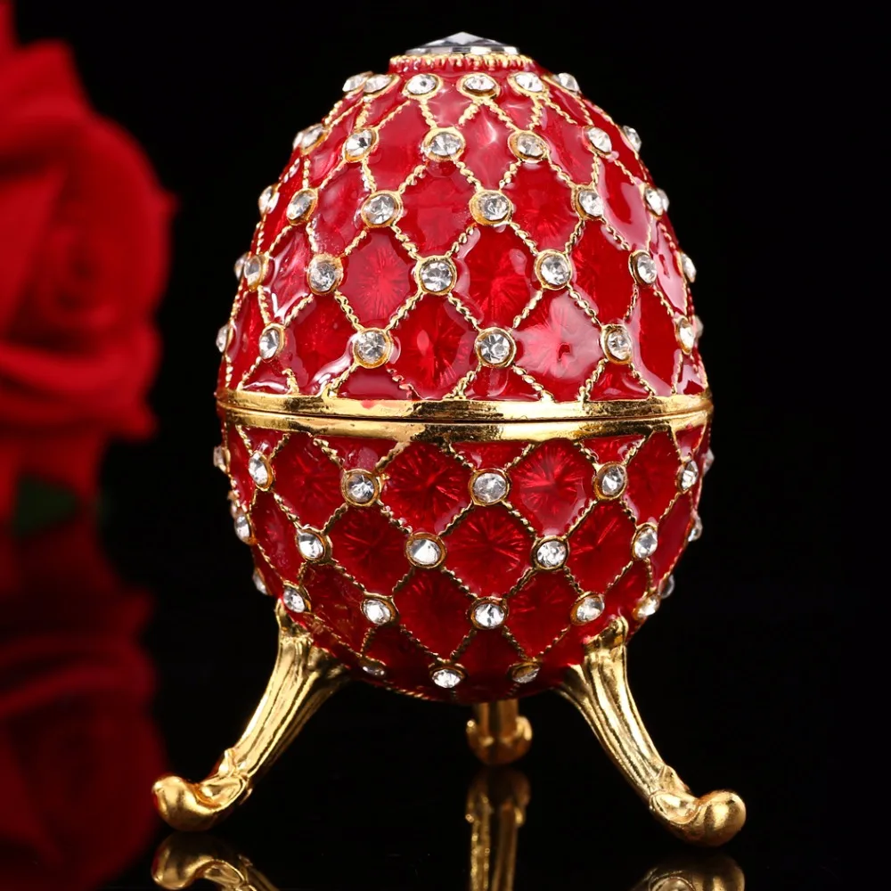 

Qifu red color beautiful diamond egg shape ring display