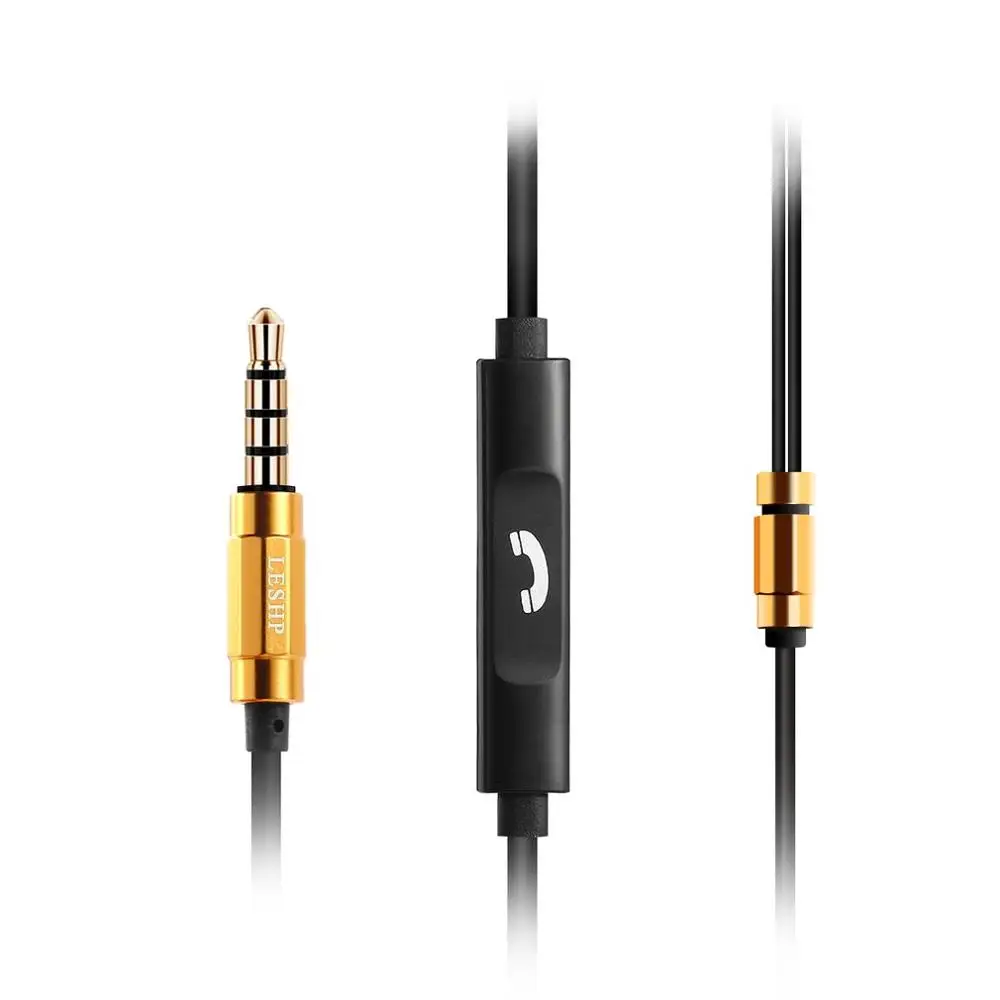 LESHP Earbud  Earphones with Microphone & Volume Control Wood color