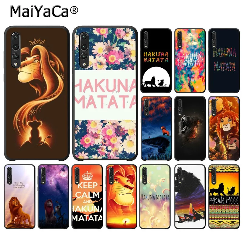 

MaiYaCa Hakuna Matata Lion King TPU Soft Black Phone Case for Huawei P10 plus 20 pro P20 lite mate9 10 lite honor 10 view10