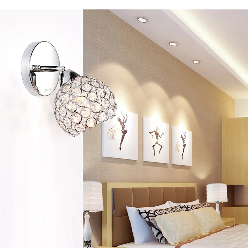

house special Nordic rotating crystal lamp wall lamp, crystal light simple aisle