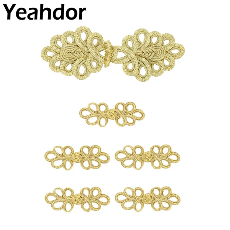 

5 Pair Chinese Knot Buttons for Clothing Tang Suit Cheongsam DIY Sewing Craft Wedding Dress Accessories Handmade Leaves Shape