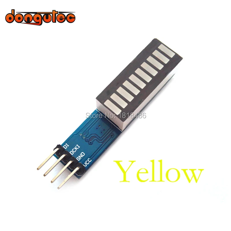 

dongutec LED Module LED Bar Yellow Strip 10 Segment Strip Digital Tube Light Emitting Module