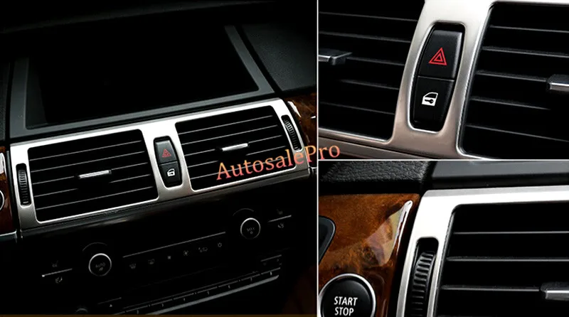 For BMW X5 E70 2008 - 2013 Stainless Console Centre Middle Air Condition Vent Outlet Cover 1pcs