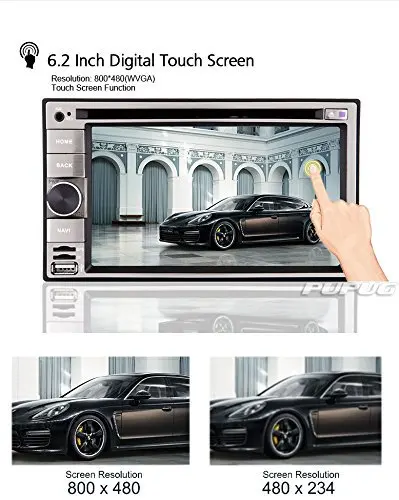 Excellent 2Din Car DVD Player GPS Nav with Bluetooth AM/FM Radio In Dash Touchscreen Car Stereo Audio iPod Aux+Free Wireless Camera 2