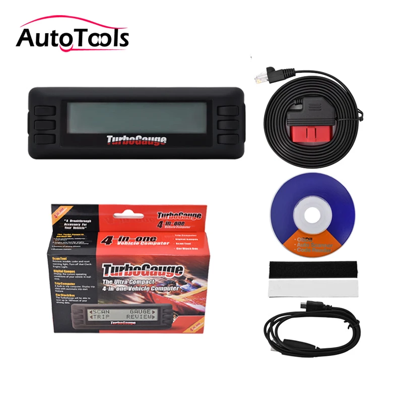 

OBD Turbogauge IV 4 in 1 car computer OBDII/EOBD car trip computer/Digital Gauges/scan gauge/ car scan tool via free ship