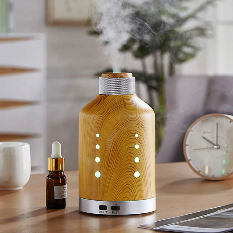Ultrasonic Air Humidifier Wood Color Light Essential Oil Diffuser Home Purifier Aroma Diffusor Anion Mist Maker