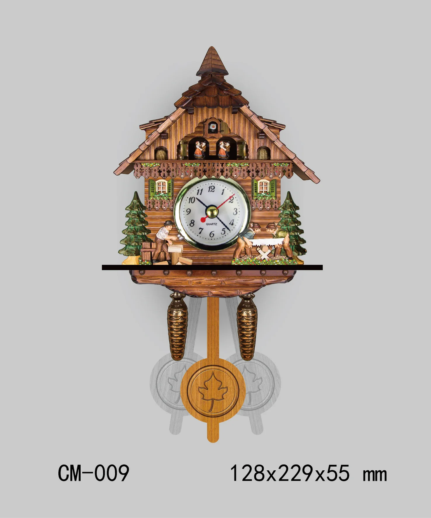 Cuckoo Wall Clock Originality Wood Quality European Style A Living Room Complex Ancient Wall Clock Diy Clock - Цвет: 009