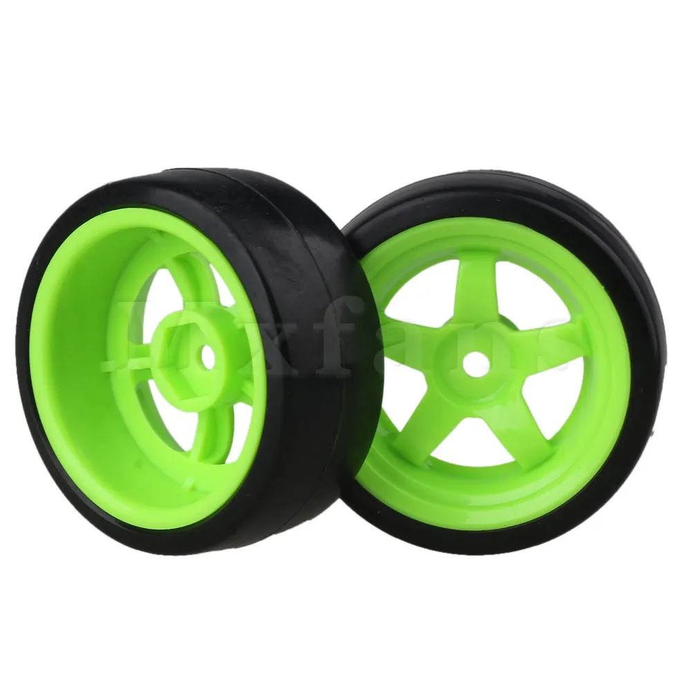 Mxfans Durable RC 1:10 On-Road Racing Car Plastic Drift Tires with Purple Aluminum Alloy 5-Spoke Wheel Rim Set of 4 Mxfans Durable RC 1:10 On-Road Racing Car Plastic Drift Tires with Purple Aluminum Alloy 5-Spoke Wheel Rim Set of 4