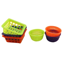 FBIL-1/12 Миниатюрная пластиковая корзина для кукольного домика для мытье овощей и фруктов 6 шт