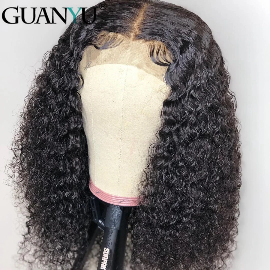 Jerry Curly 13*4 человеческие волосы на кружеве парики для черных женщин бразильские волосы Remy парики с волосами младенца предварительно сорвал натуральный черный цвет для Guanyuhair