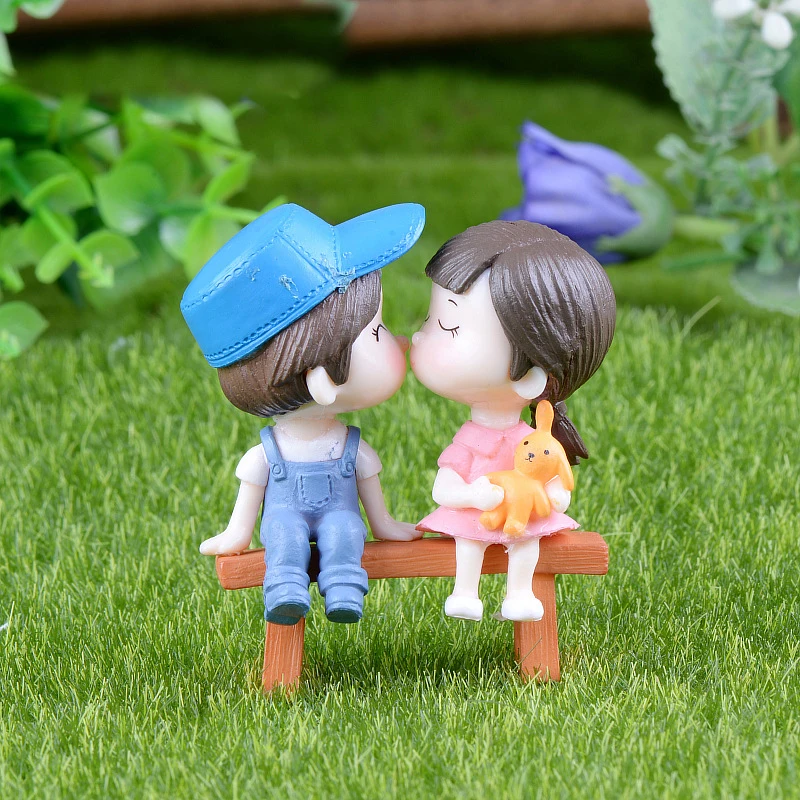 

Kawaii Lover Couple Wedding Doll Figurines Miniatures Fairy Garden Bonsai Resin Crafts Toys Home Decoration Accessories Decor